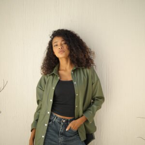 Leather Shirt with Tailored Cuts