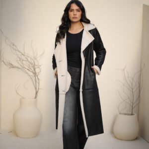 Sheepskin-Lined Leather Coat