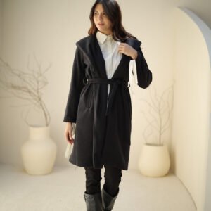 Textured Wool Coat with Buttons
