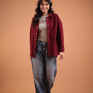 Wool Shirt with Snap Buttons